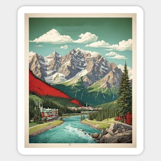 Banff Alberta Canada Vintage Poster Tourism Sticker
